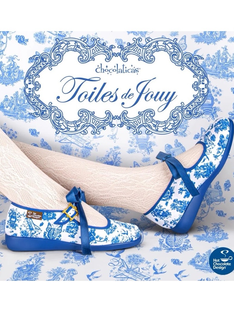 Chocolaticas Toiles De Jouy Mary Jane Flat Size 43/Us 13 Nwt